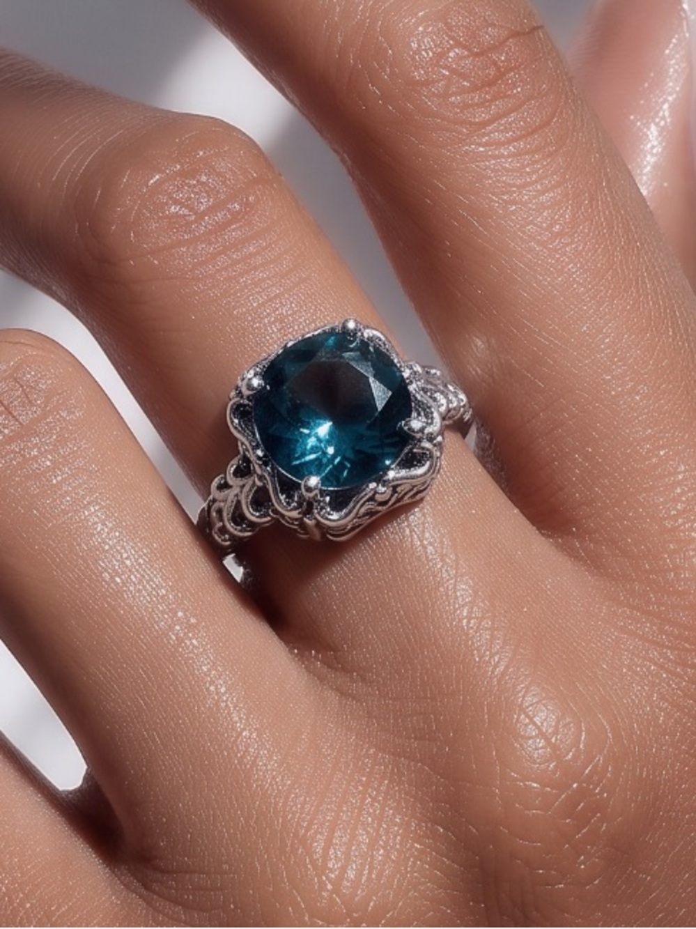 Antique Silvery Plated Ring.